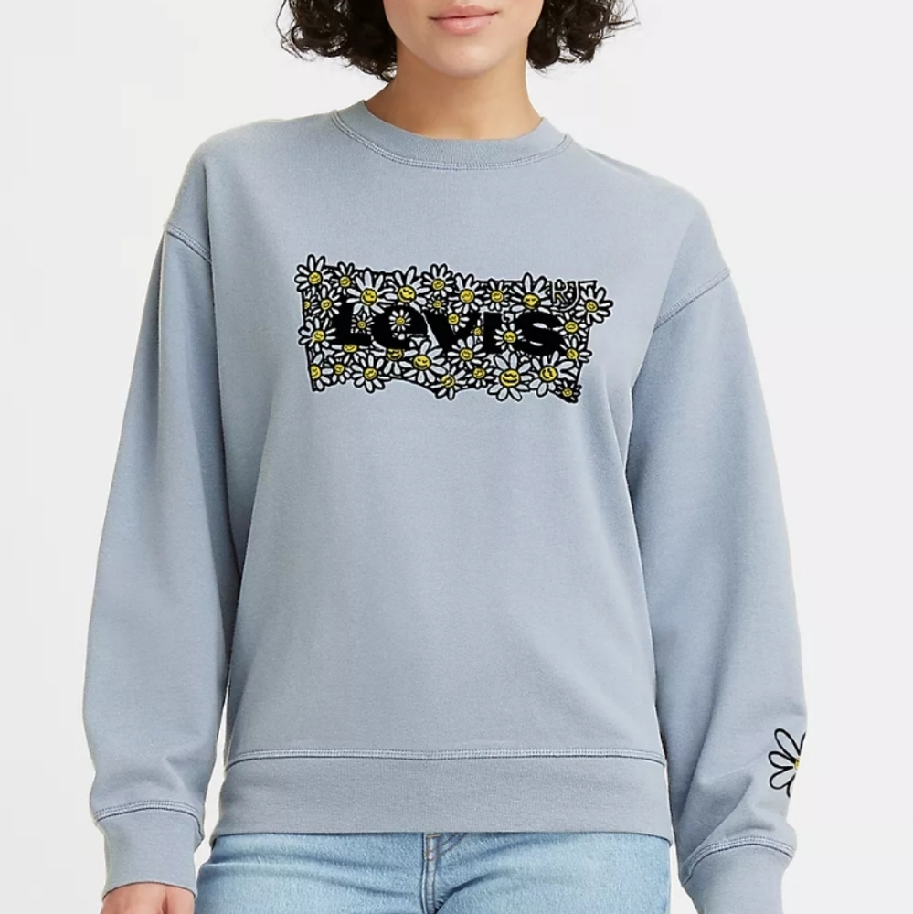 Levi's Womens Crewneck Sweatshirt Daisy Logo Size XS